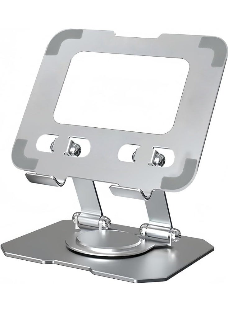 حامل لوحي من الألومنيوم بقاعدة دوارة 360 درجة، قابل للتعديل بزوايا متعددة، متوافق مع iPad Pro | 11 | 10.9 | 10.2 | Air | Mini، وSamsung Galaxy Tab، وLenovo Pad، وجميع الأجهزة اللوحية. - Image 1